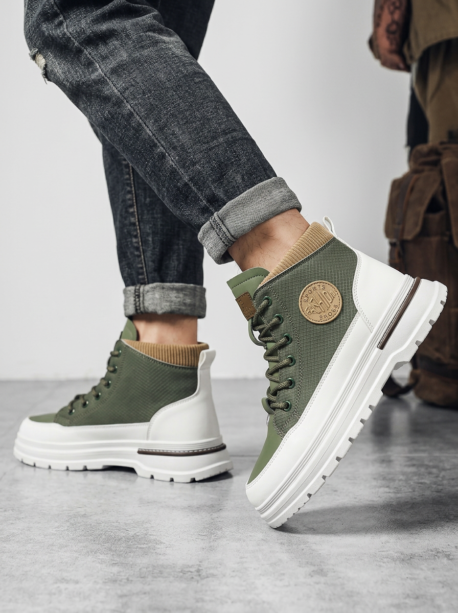 Men's High-Top Shoes Lace-Up Platform | Chunky