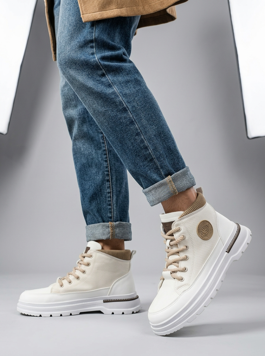Men's High-Top Shoes Lace-Up Platform | Chunky