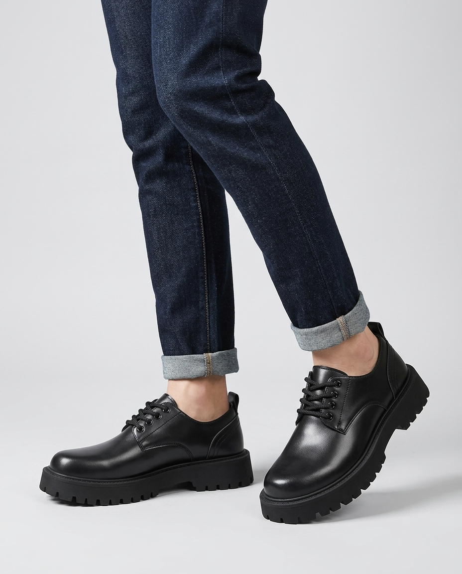 Men's Oxford Shoes Lace-Up Chunky Platform | Work