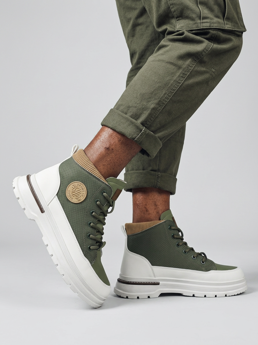 Men's High-Top Shoes Lace-Up Platform | Chunky