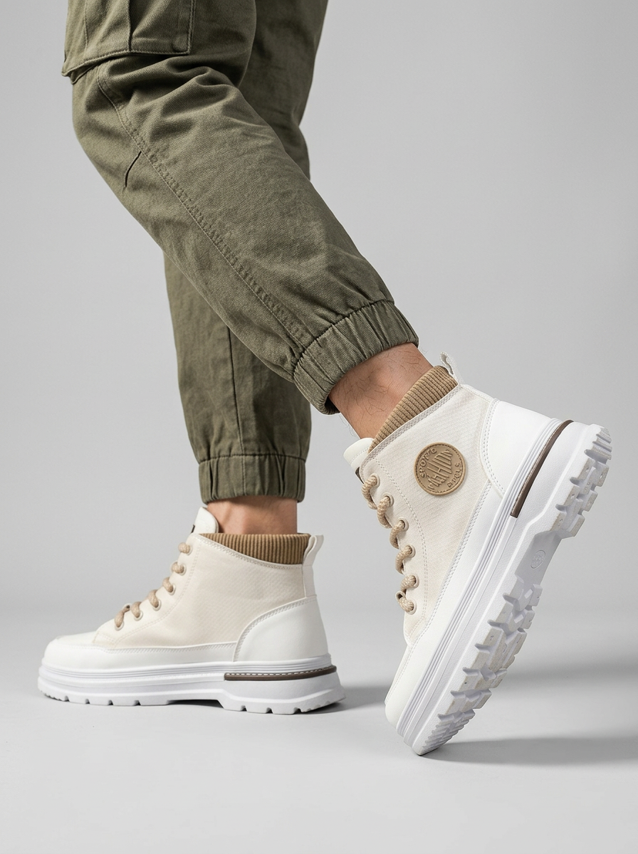 Men's High-Top Shoes Lace-Up Platform | Chunky
