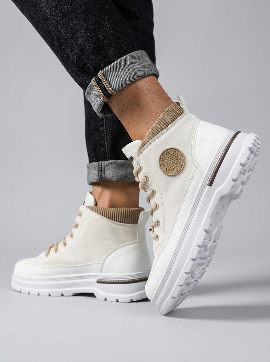 Men's High-Top Shoes Lace-Up Platform | Chunky