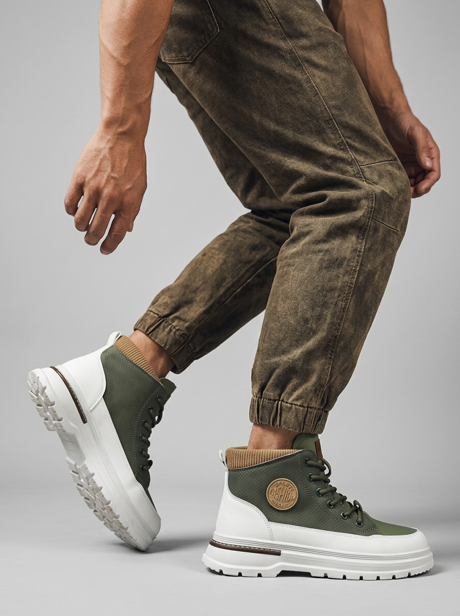 Men's High-Top Shoes Lace-Up Platform | Chunky