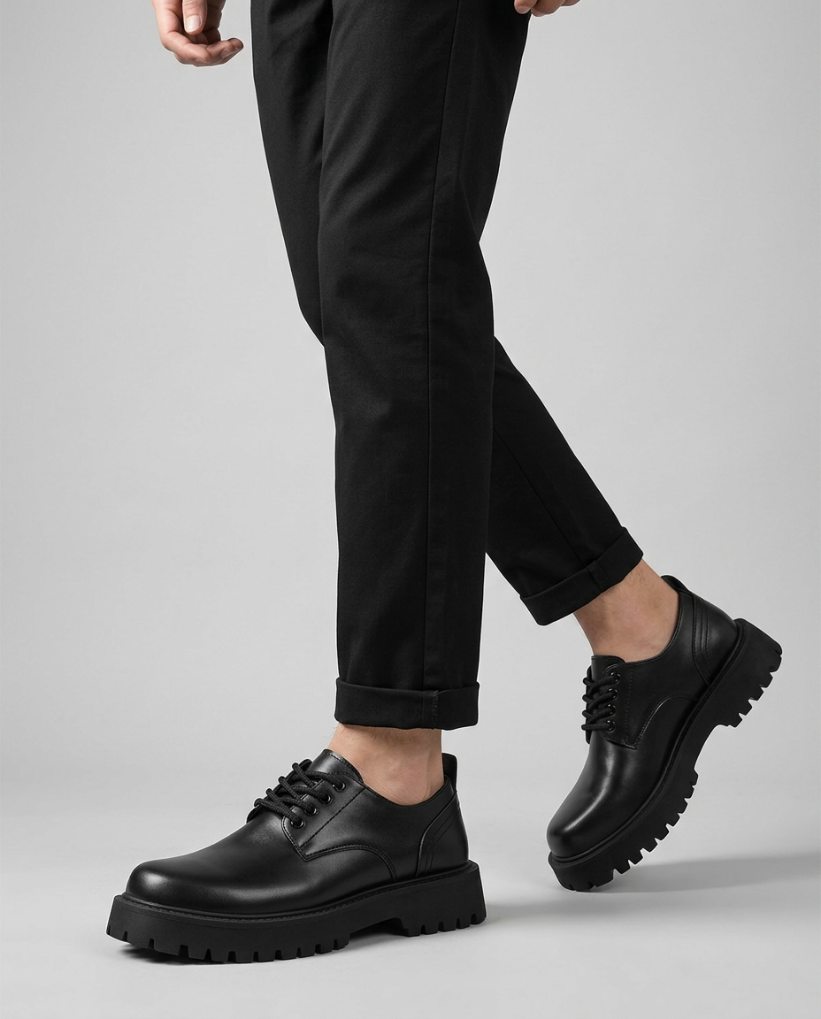 Men's Oxford Shoes Lace-Up Chunky Platform | Work