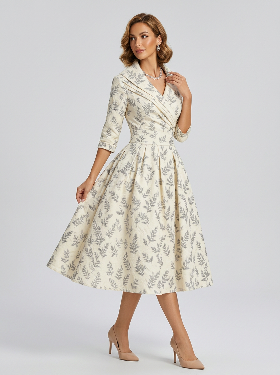 Women's Formal Dress Wrap V-Neck A-Line | Midi