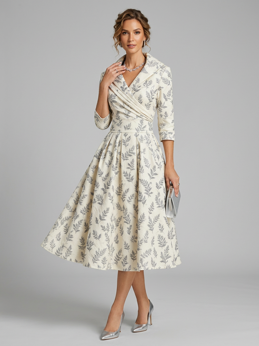 Women's Formal Dress Wrap V-Neck A-Line | Midi