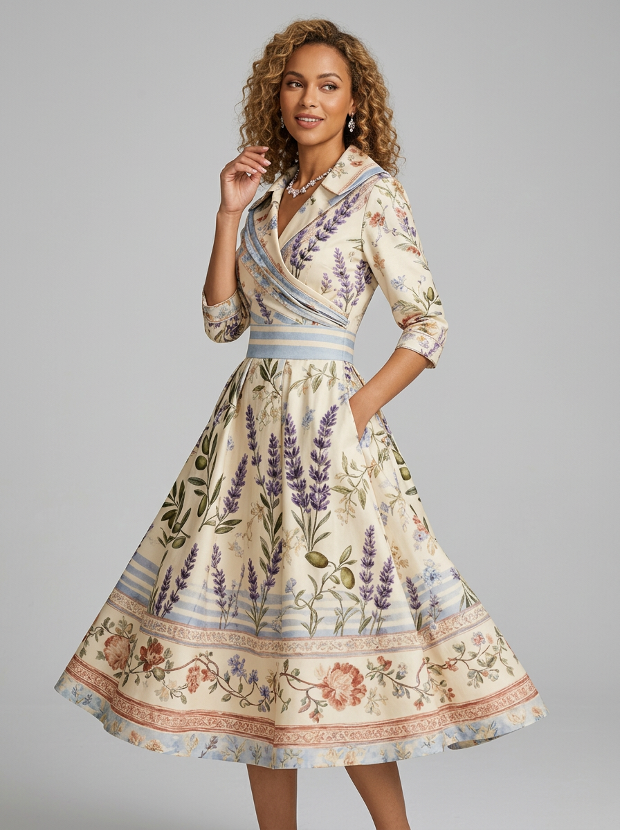 Women's Formal Dress Wrap V-Neck A-Line | Midi
