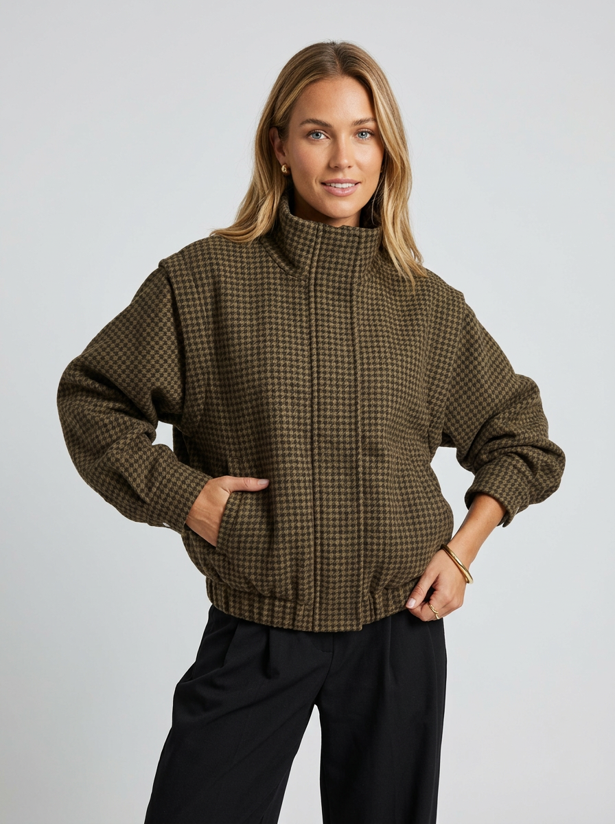 Women's Jacket Stand Collar | Zip-Up