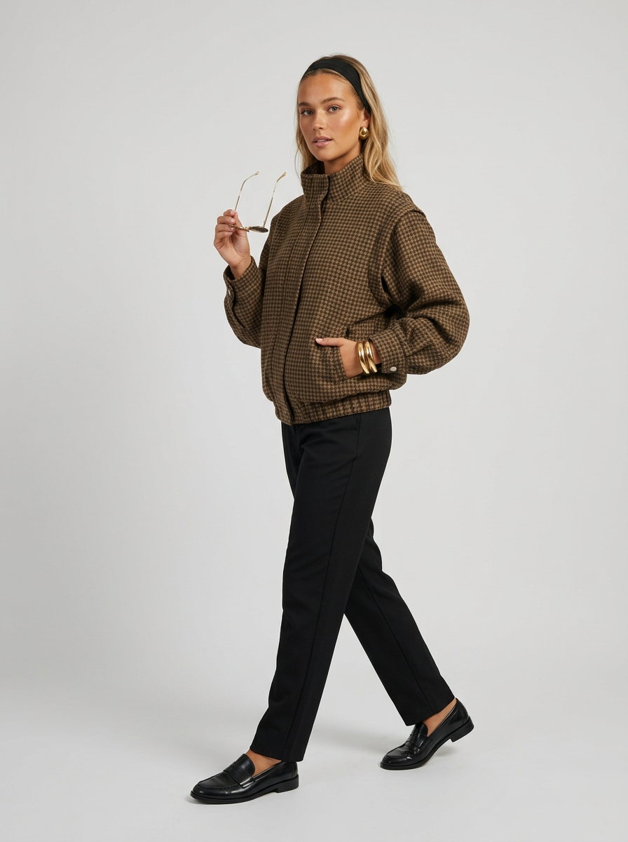 Women's Jacket Stand Collar | Zip-Up