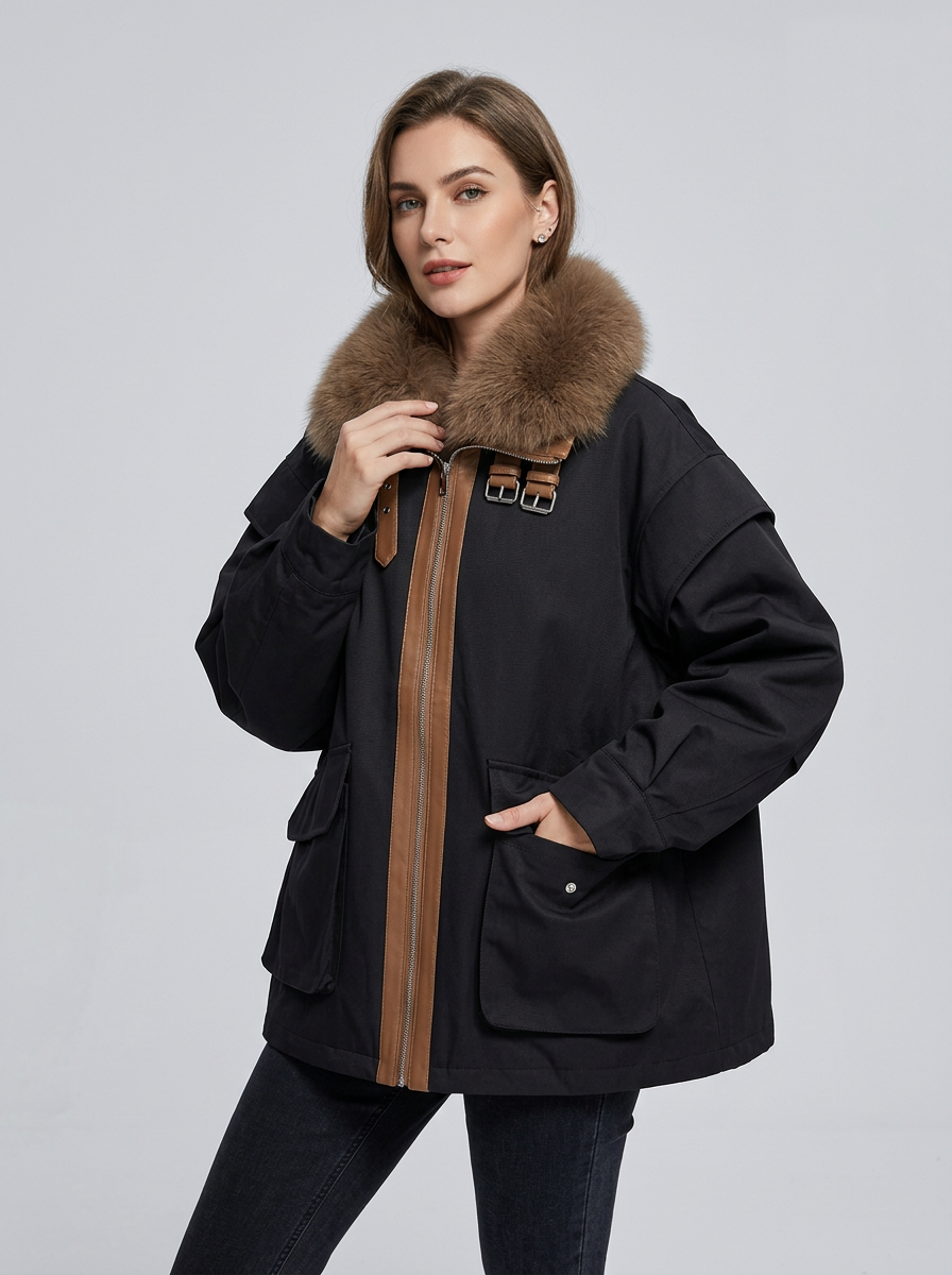 Women's Winter Jacket Oversized Fluffy Collar | Utility